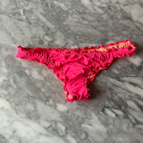 Victoria's Secret Pink Ruffled Bikini Bottoms women’s medium - Picture 1 of 4